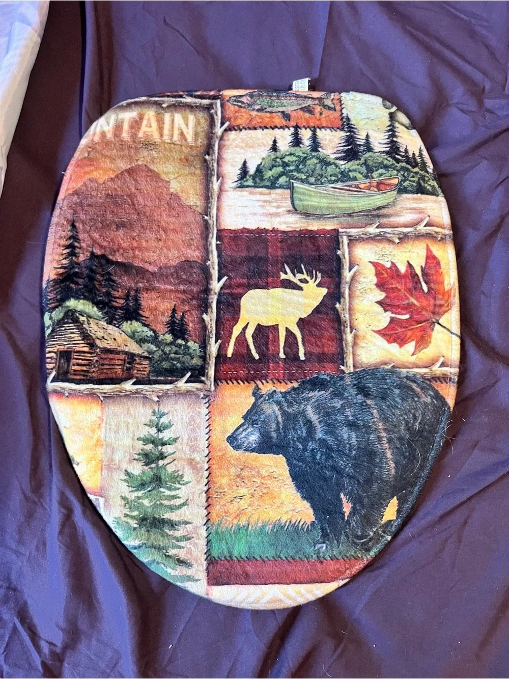 Rustic Bear & Moose Shower Curtain Set - Brown Woodland Bathroom Decor